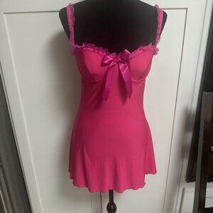 Victoria's Secret Slip Dress Size 38 C Hot Pink Sleepwear